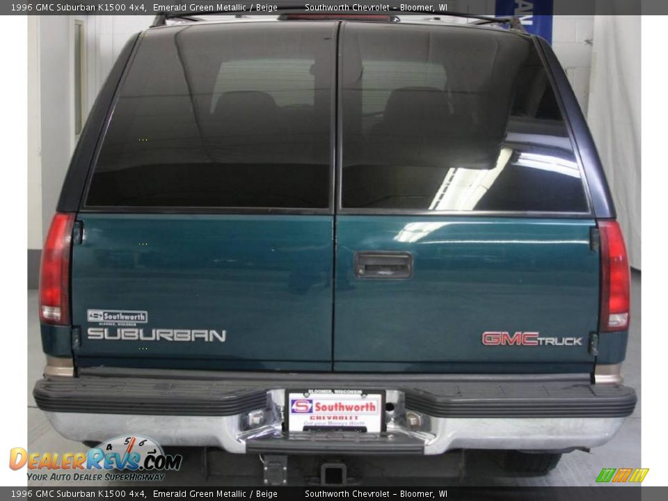 1996 GMC Suburban K1500 4x4 Emerald Green Metallic / Beige Photo #3