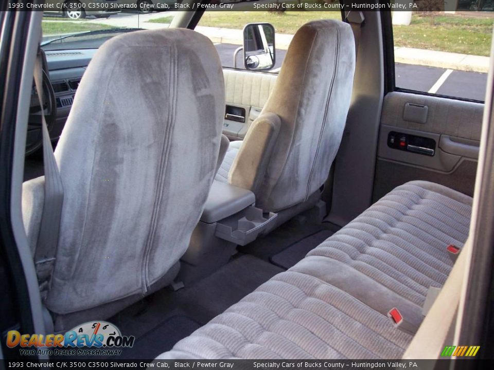 1993 Chevrolet C/K 3500 C3500 Silverado Crew Cab Black / Pewter Gray Photo #32