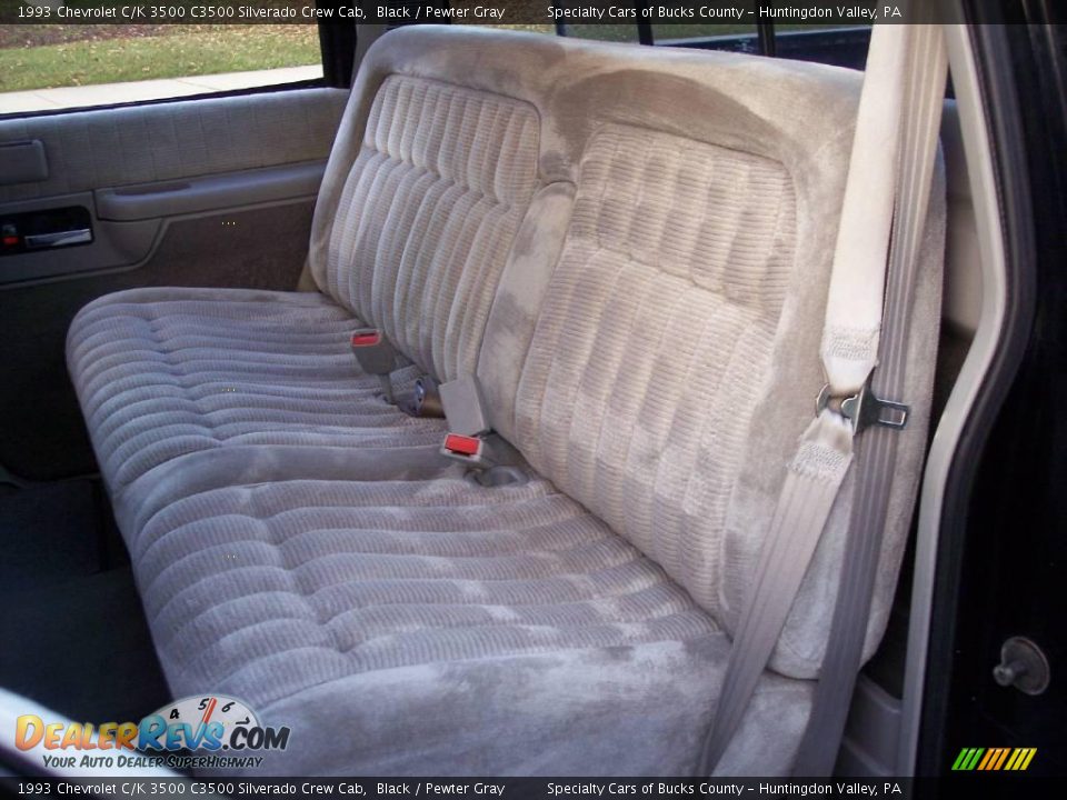 1993 Chevrolet C/K 3500 C3500 Silverado Crew Cab Black / Pewter Gray Photo #33