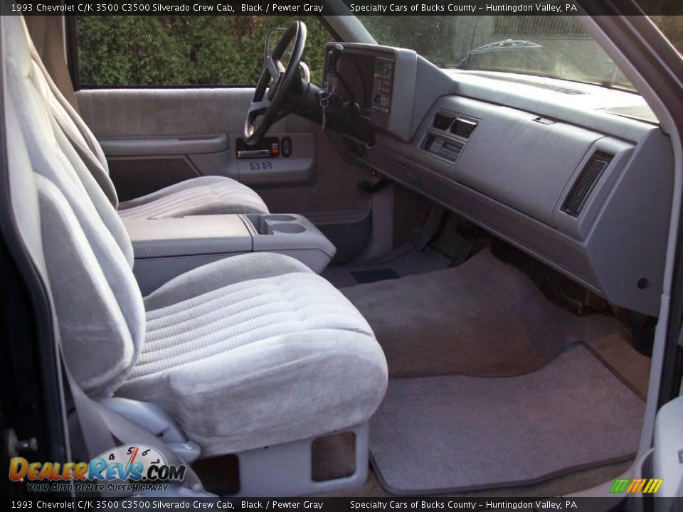 1993 Chevrolet C/K 3500 C3500 Silverado Crew Cab Black / Pewter Gray Photo #35