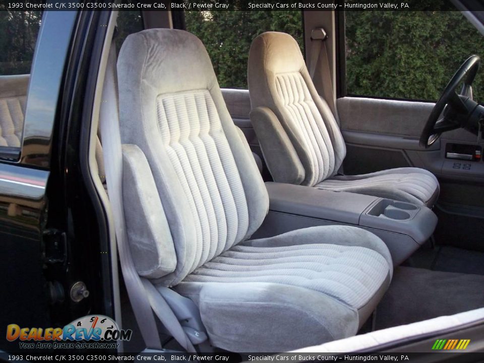 1993 Chevrolet C/K 3500 C3500 Silverado Crew Cab Black / Pewter Gray Photo #36