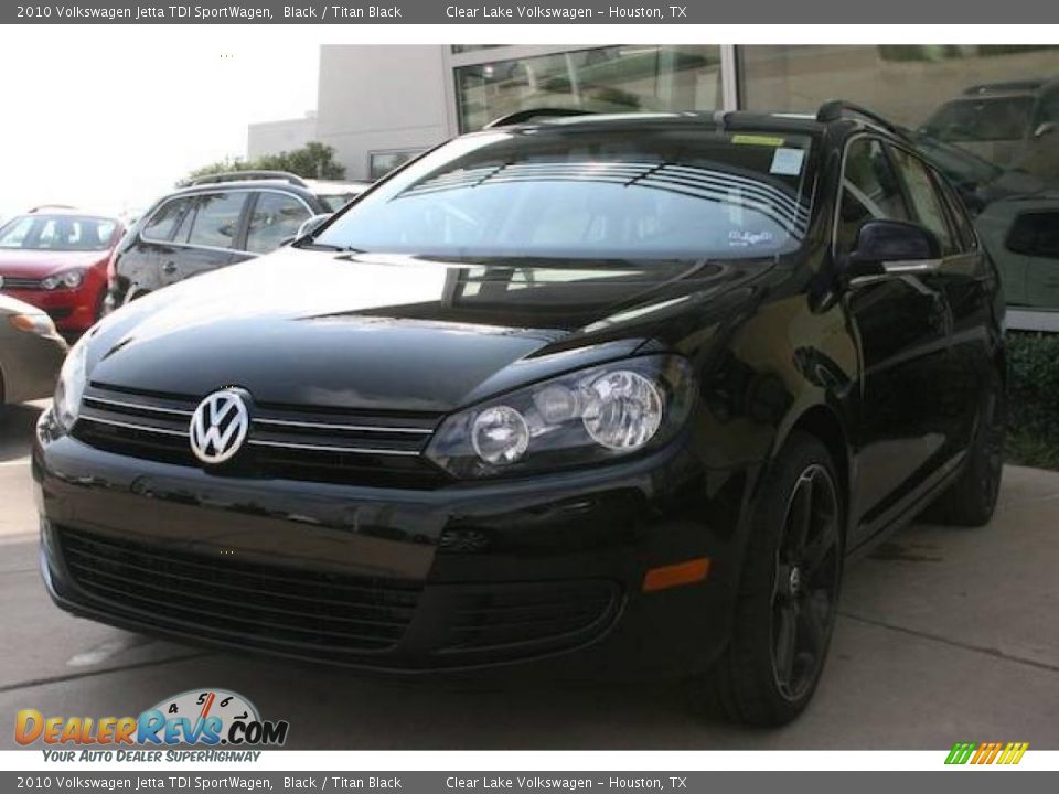 2010 Volkswagen Jetta TDI SportWagen Black / Titan Black Photo #1