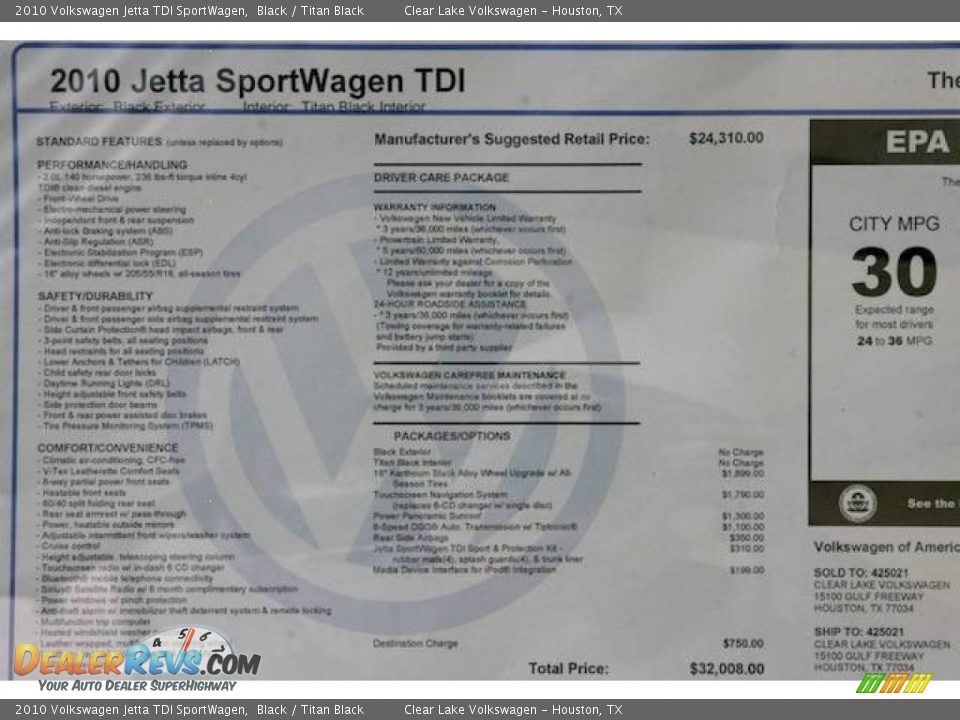 2010 Volkswagen Jetta TDI SportWagen Black / Titan Black Photo #10