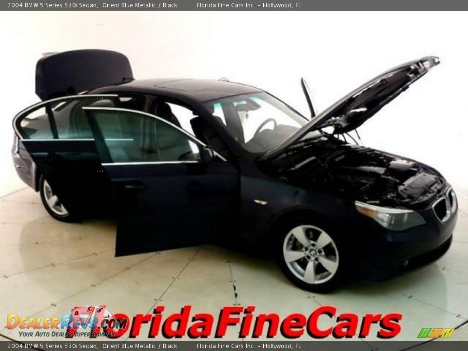 2004 BMW 5 Series 530i Sedan Orient Blue Metallic / Black Photo #7