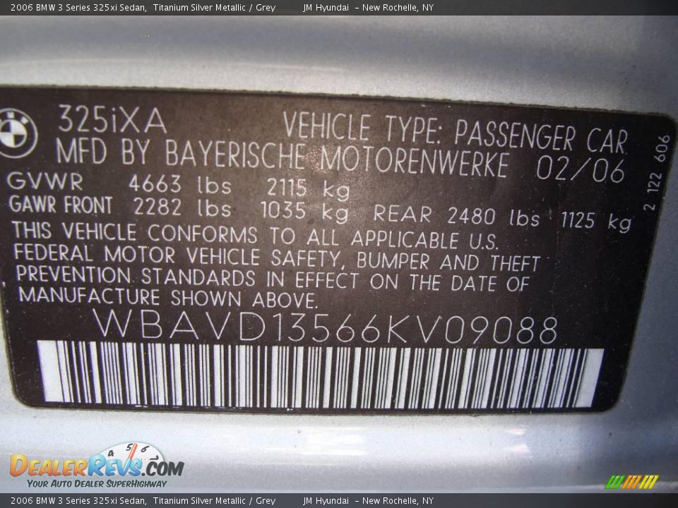 2006 BMW 3 Series 325xi Sedan Titanium Silver Metallic / Grey Photo #26