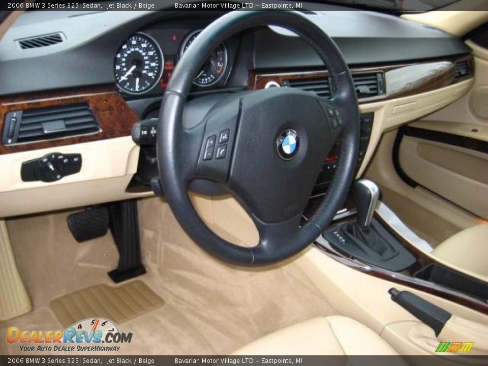 2006 BMW 3 Series 325i Sedan Jet Black / Beige Photo #12