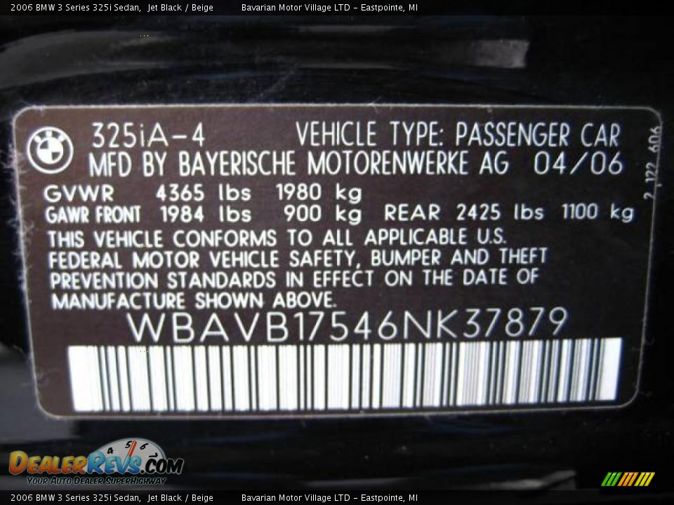 2006 BMW 3 Series 325i Sedan Jet Black / Beige Photo #24