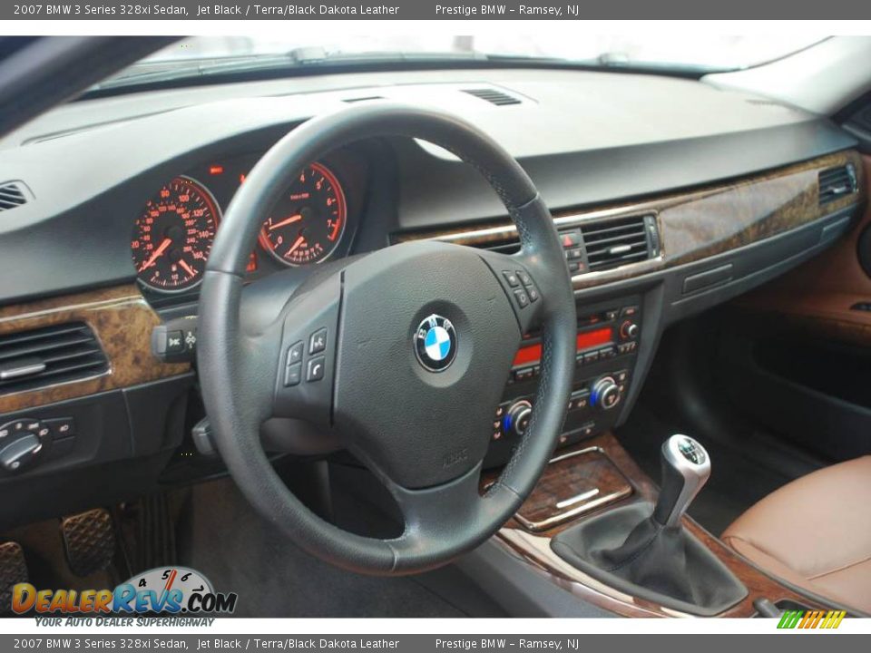 2007 BMW 3 Series 328xi Sedan Jet Black / Terra/Black Dakota Leather Photo #4