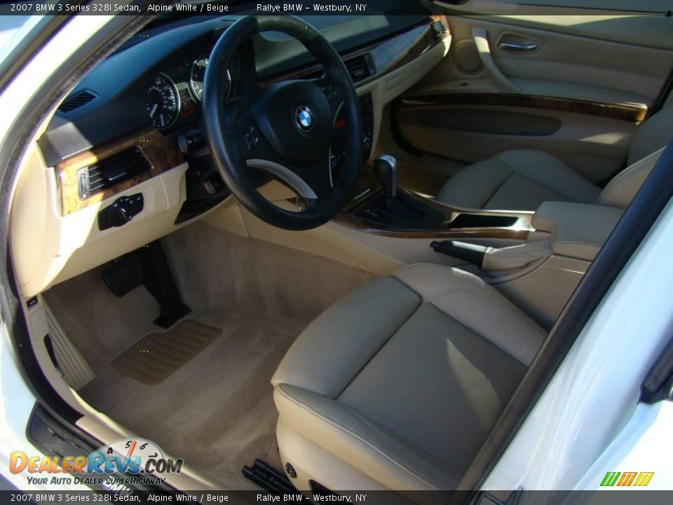 2007 BMW 3 Series 328i Sedan Alpine White / Beige Photo #10