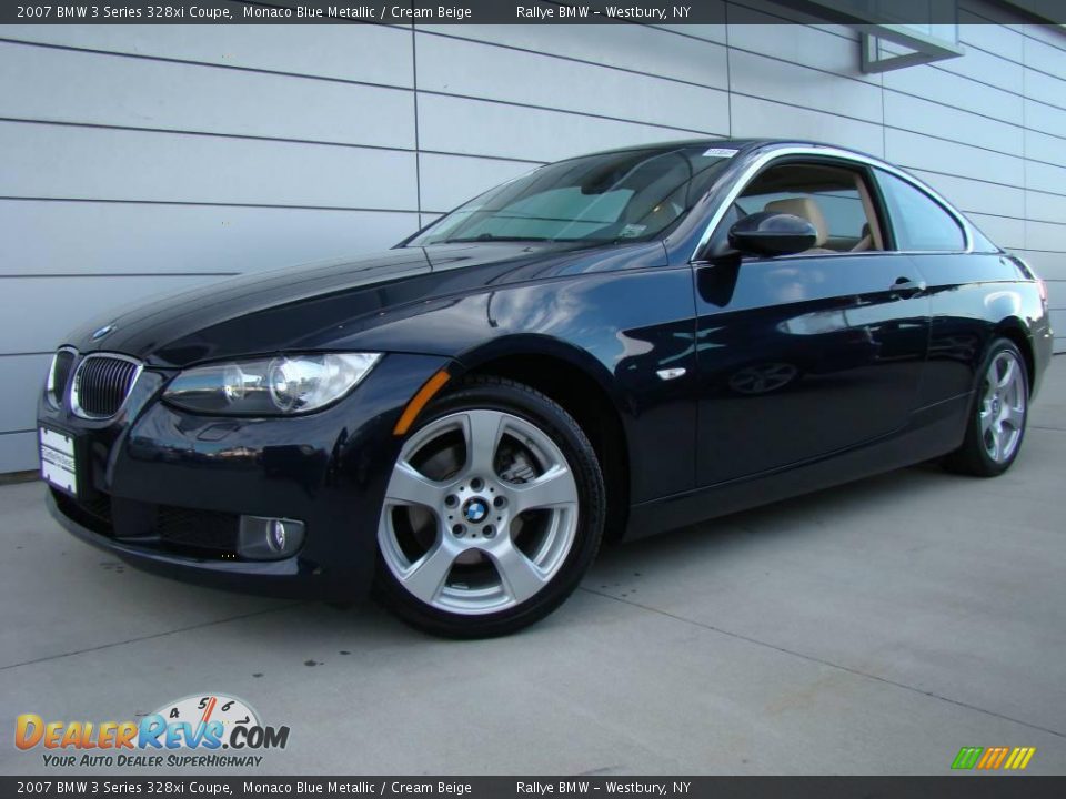 2007 BMW 3 Series 328xi Coupe Monaco Blue Metallic / Cream Beige Photo #1