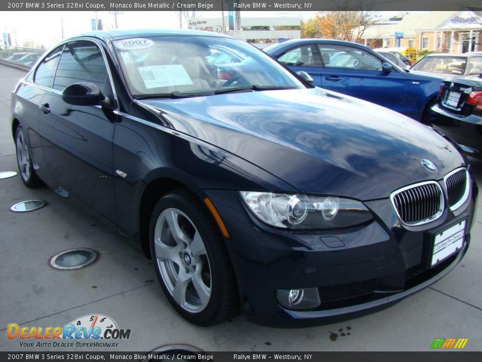 2007 BMW 3 Series 328xi Coupe Monaco Blue Metallic / Cream Beige Photo #5