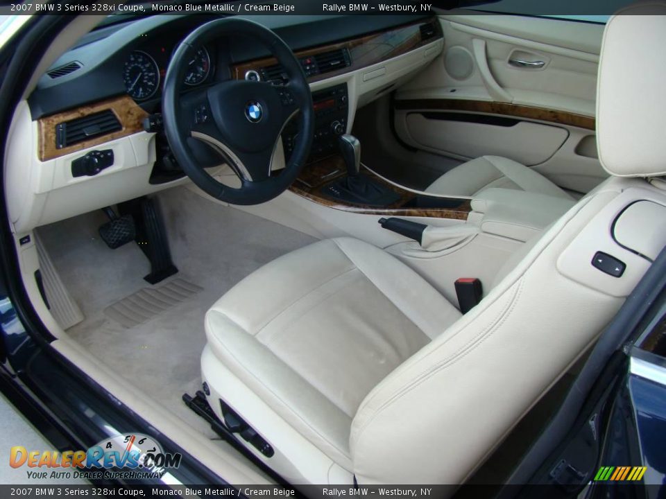 2007 BMW 3 Series 328xi Coupe Monaco Blue Metallic / Cream Beige Photo #10