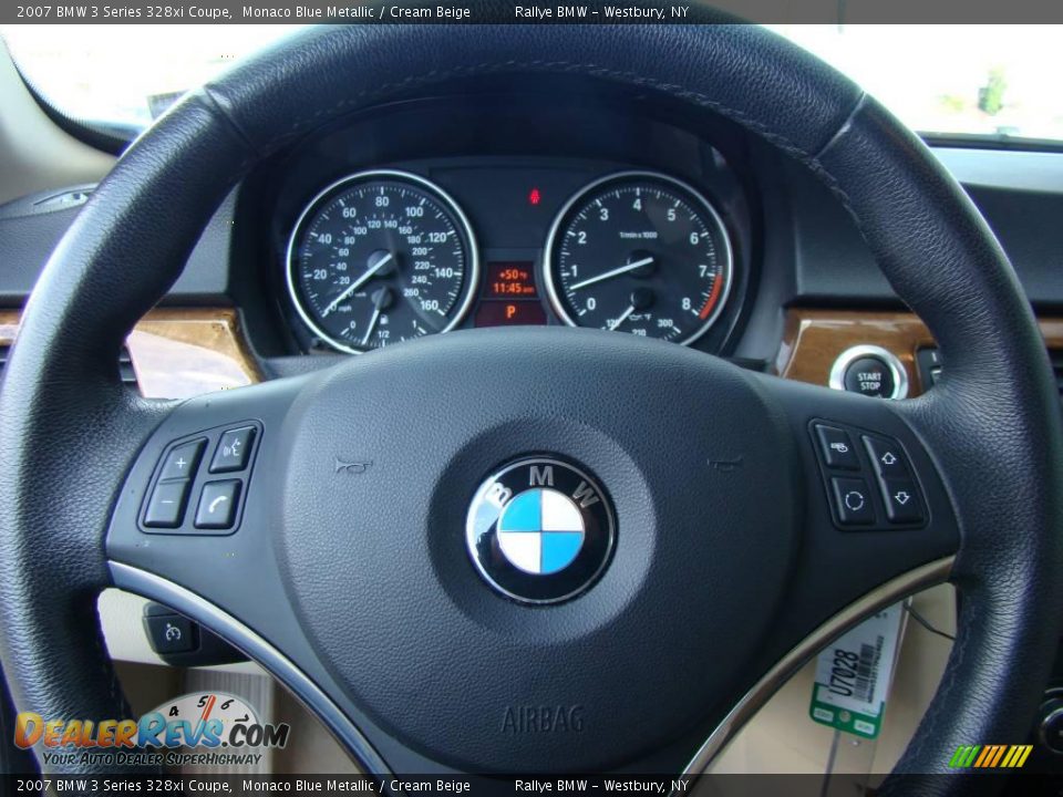 2007 BMW 3 Series 328xi Coupe Monaco Blue Metallic / Cream Beige Photo #11
