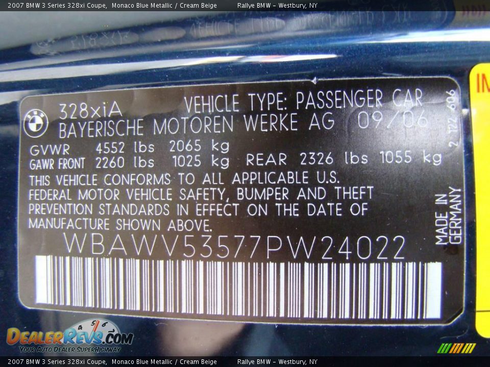 2007 BMW 3 Series 328xi Coupe Monaco Blue Metallic / Cream Beige Photo #15