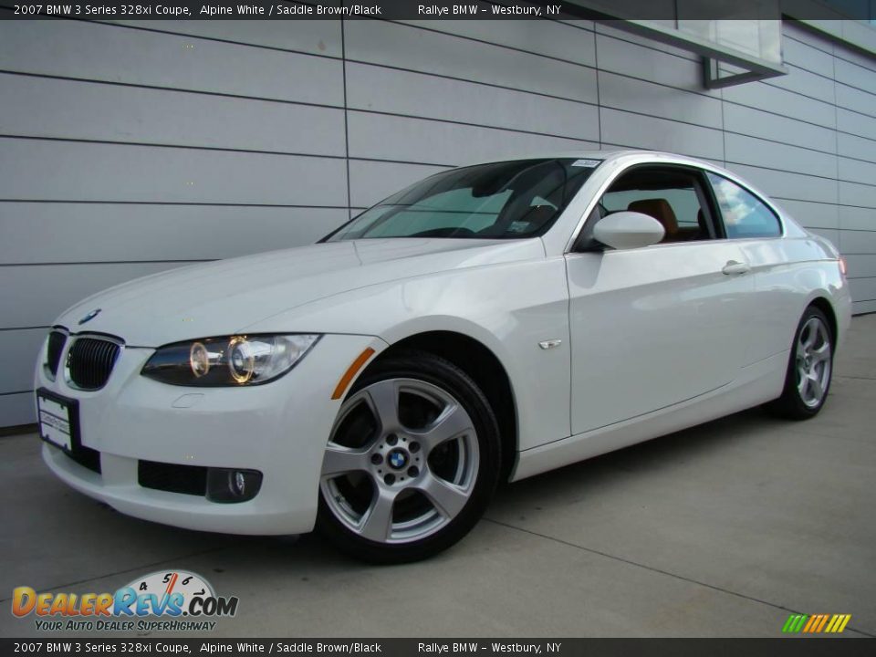 2007 BMW 3 Series 328xi Coupe Alpine White / Saddle Brown/Black Photo #1