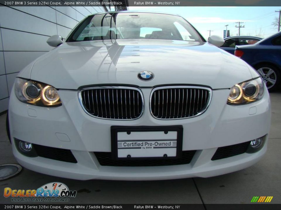 2007 BMW 3 Series 328xi Coupe Alpine White / Saddle Brown/Black Photo #2