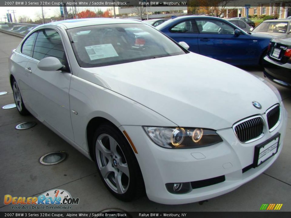 2007 BMW 3 Series 328xi Coupe Alpine White / Saddle Brown/Black Photo #3