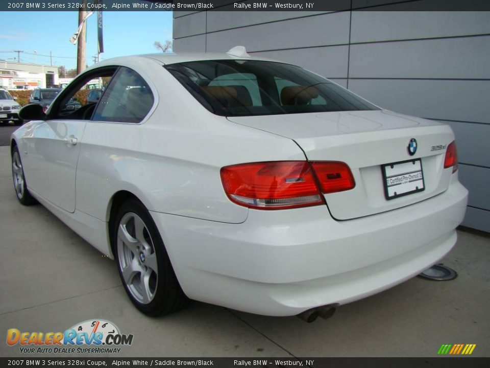 2007 BMW 3 Series 328xi Coupe Alpine White / Saddle Brown/Black Photo #4