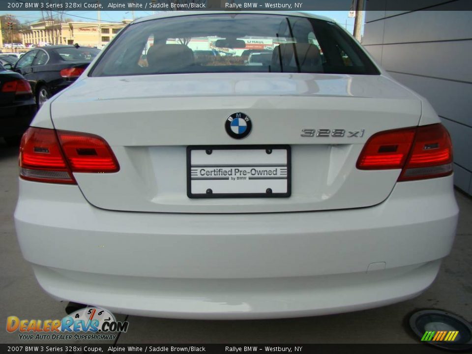 2007 BMW 3 Series 328xi Coupe Alpine White / Saddle Brown/Black Photo #5
