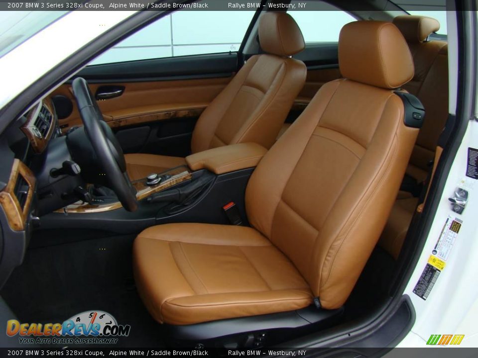 2007 BMW 3 Series 328xi Coupe Alpine White / Saddle Brown/Black Photo #8