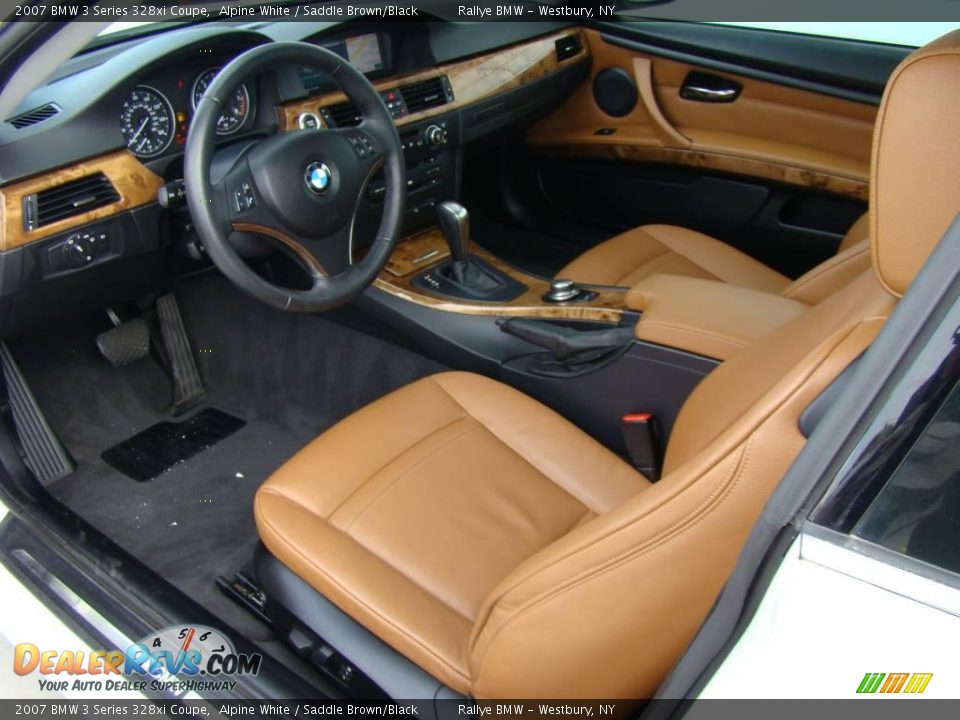 2007 BMW 3 Series 328xi Coupe Alpine White / Saddle Brown/Black Photo #10