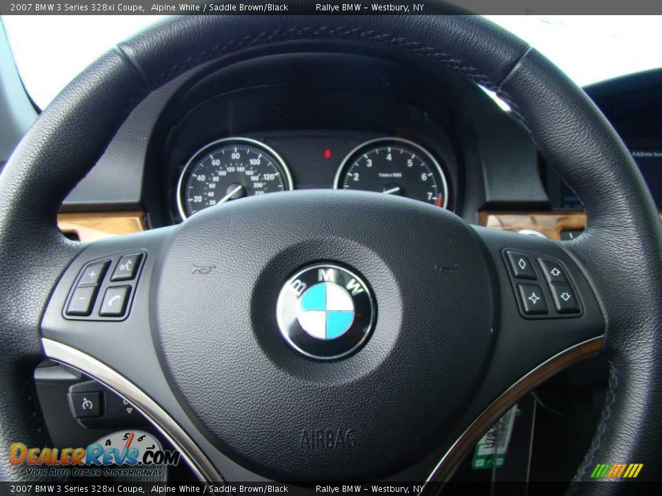 2007 BMW 3 Series 328xi Coupe Alpine White / Saddle Brown/Black Photo #11