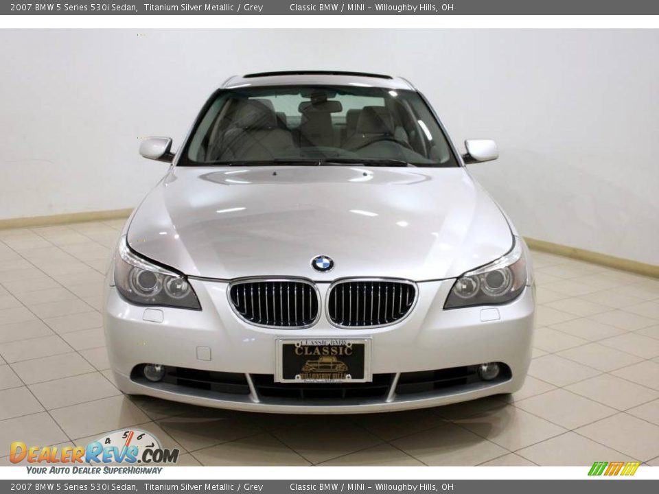 2007 BMW 5 Series 530i Sedan Titanium Silver Metallic / Grey Photo #2