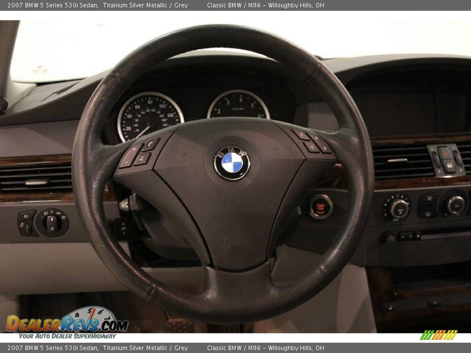 2007 BMW 5 Series 530i Sedan Titanium Silver Metallic / Grey Photo #12