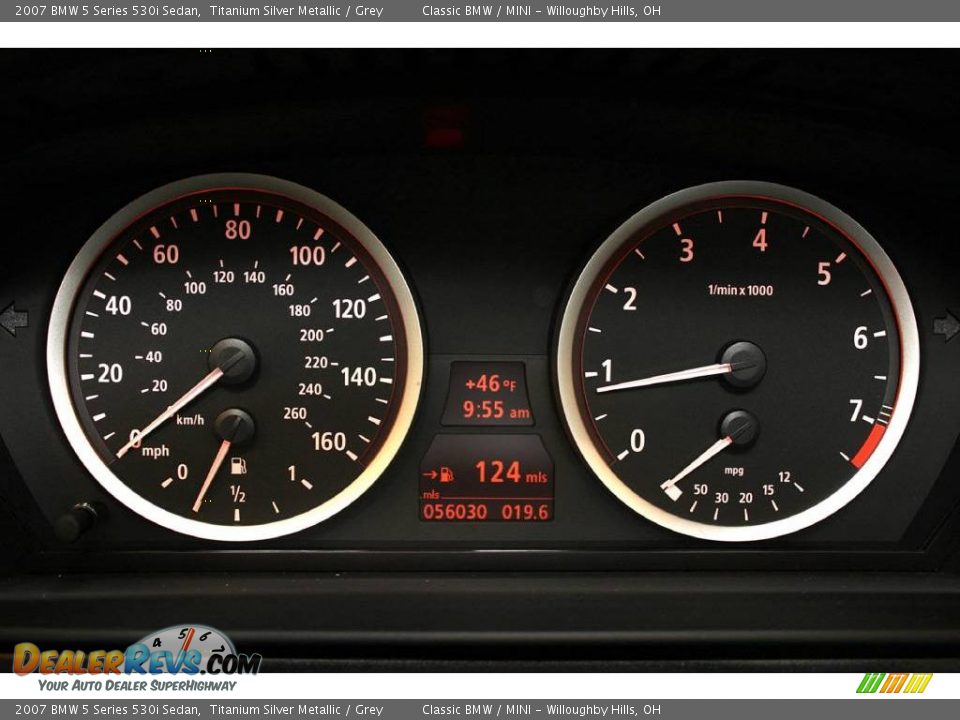 2007 BMW 5 Series 530i Sedan Titanium Silver Metallic / Grey Photo #13