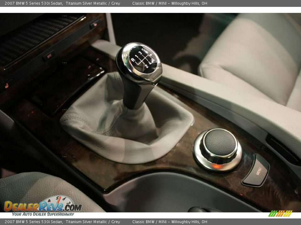 2007 BMW 5 Series 530i Sedan Titanium Silver Metallic / Grey Photo #20