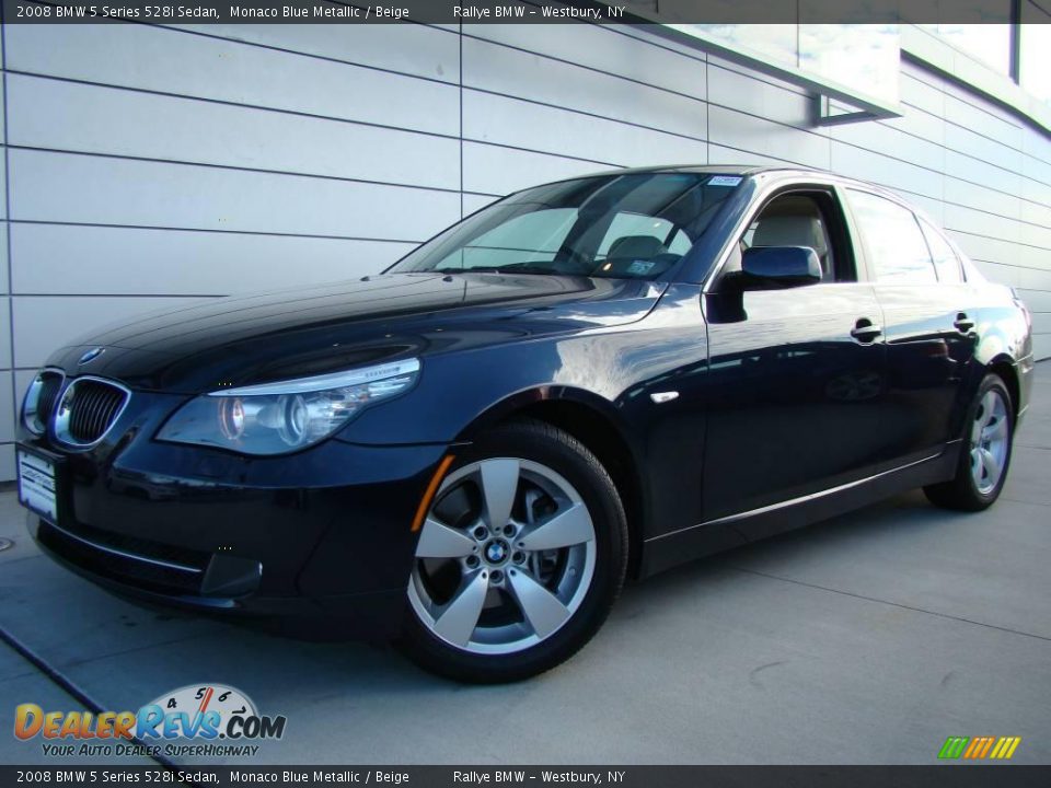2008 BMW 5 Series 528i Sedan Monaco Blue Metallic / Beige Photo #1