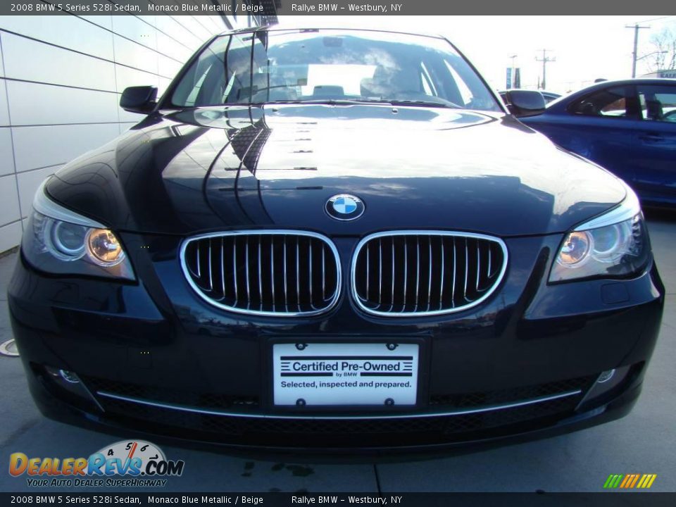 2008 BMW 5 Series 528i Sedan Monaco Blue Metallic / Beige Photo #2