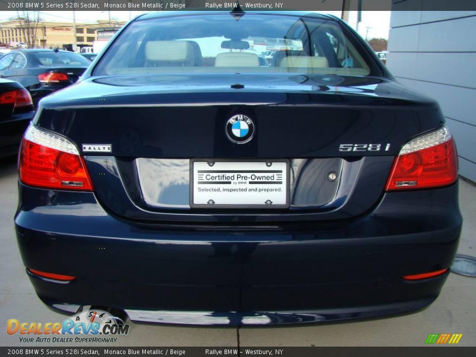 2008 BMW 5 Series 528i Sedan Monaco Blue Metallic / Beige Photo #4