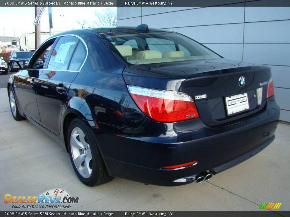 2008 BMW 5 Series 528i Sedan Monaco Blue Metallic / Beige Photo #5