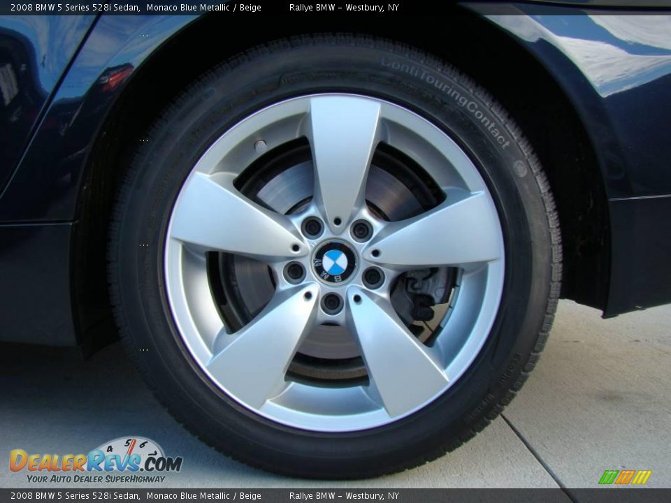 2008 BMW 5 Series 528i Sedan Monaco Blue Metallic / Beige Photo #6