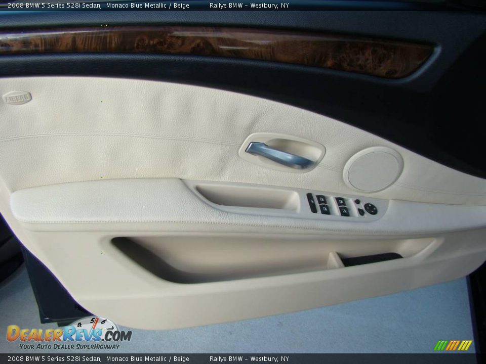 2008 BMW 5 Series 528i Sedan Monaco Blue Metallic / Beige Photo #7