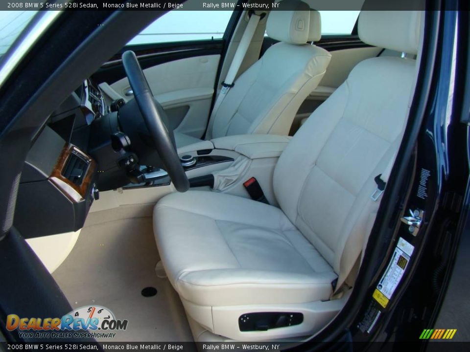 2008 BMW 5 Series 528i Sedan Monaco Blue Metallic / Beige Photo #8