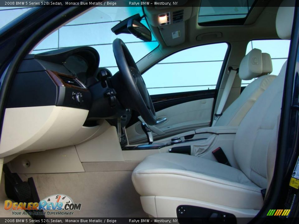 2008 BMW 5 Series 528i Sedan Monaco Blue Metallic / Beige Photo #9