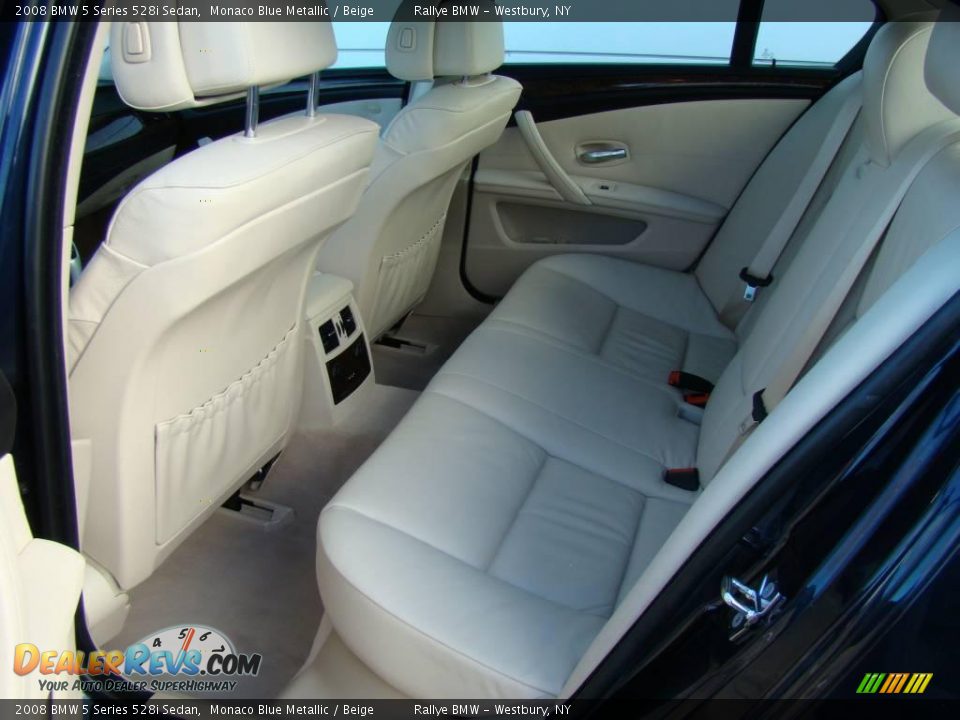 2008 BMW 5 Series 528i Sedan Monaco Blue Metallic / Beige Photo #12