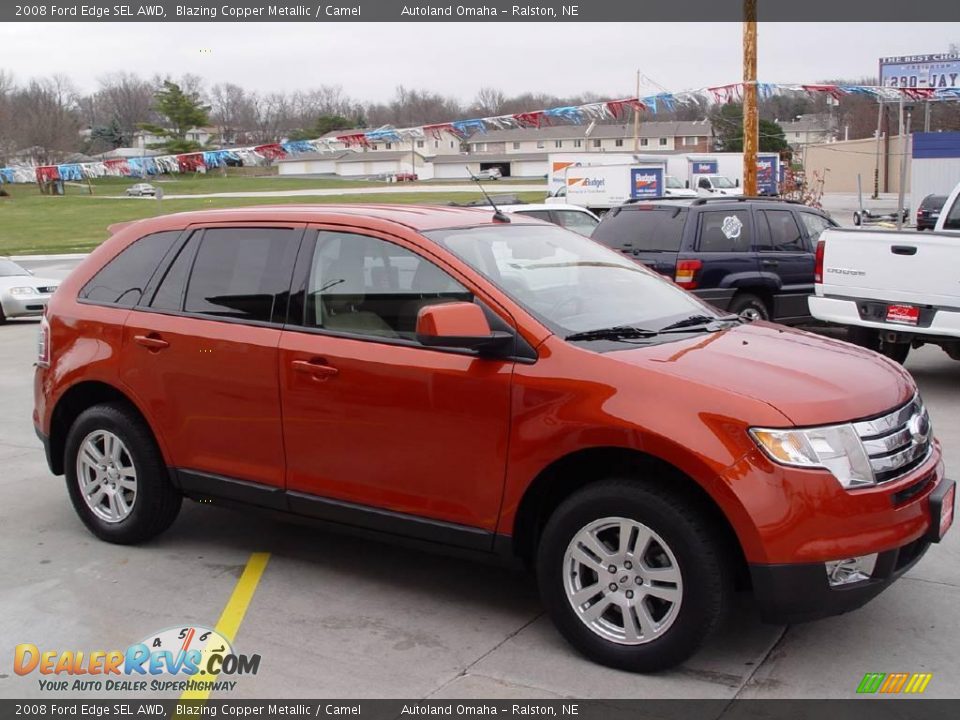 2008 Ford Edge SEL AWD Blazing Copper Metallic / Camel Photo #2