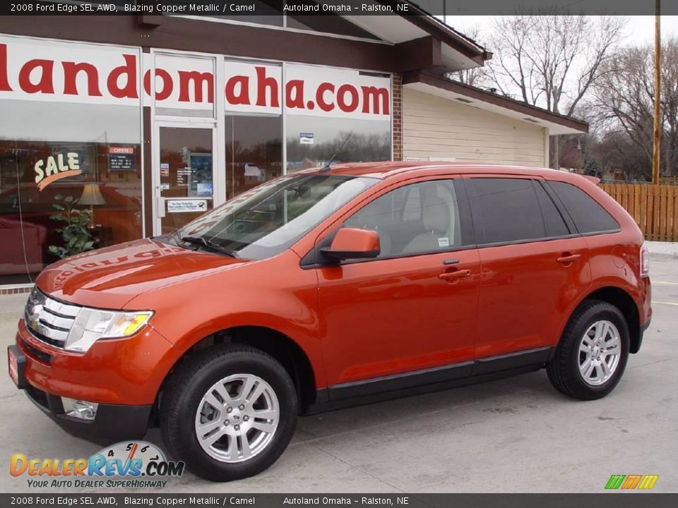 2008 Ford Edge SEL AWD Blazing Copper Metallic / Camel Photo #3