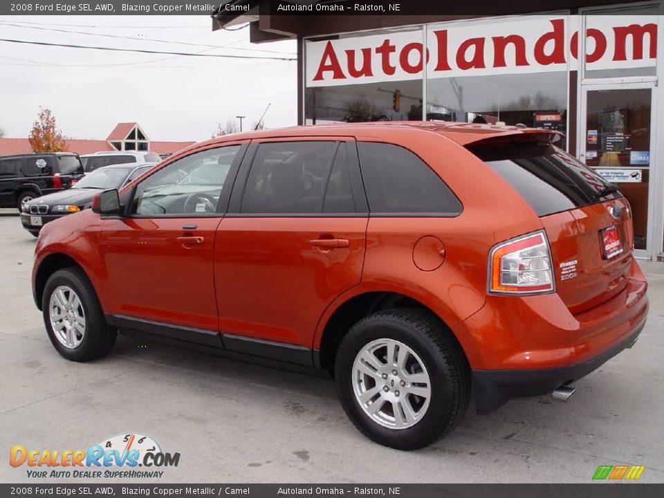 2008 Ford Edge SEL AWD Blazing Copper Metallic / Camel Photo #4