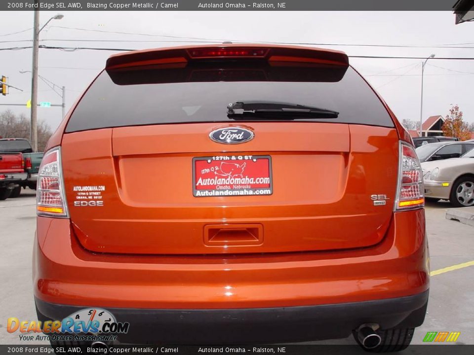 2008 Ford Edge SEL AWD Blazing Copper Metallic / Camel Photo #7