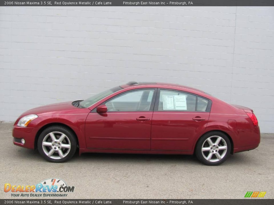 2006 Nissan Maxima 3.5 SE Red Opulence Metallic / Cafe Latte Photo #2