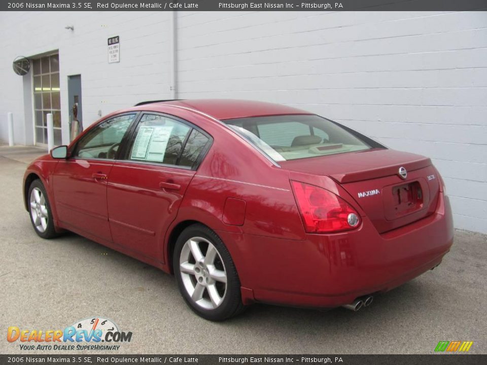 2006 Nissan Maxima 3.5 SE Red Opulence Metallic / Cafe Latte Photo #3