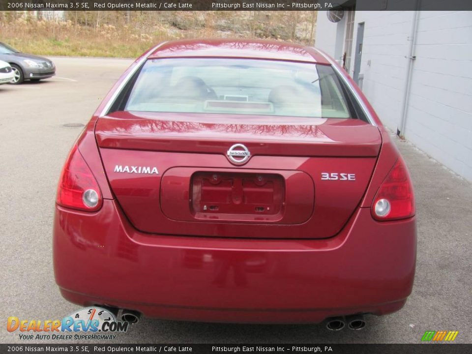 2006 Nissan Maxima 3.5 SE Red Opulence Metallic / Cafe Latte Photo #4