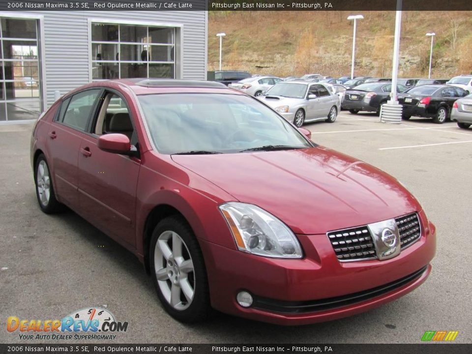 2006 Nissan Maxima 3.5 SE Red Opulence Metallic / Cafe Latte Photo #6