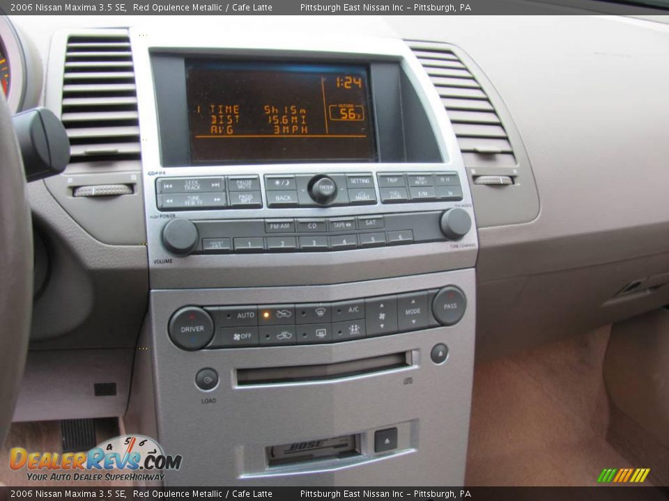 2006 Nissan Maxima 3.5 SE Red Opulence Metallic / Cafe Latte Photo #12