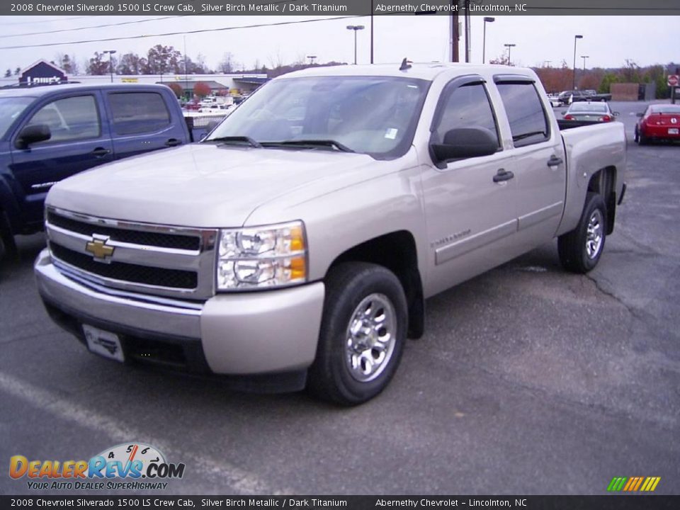2008 Chevrolet Silverado 1500 LS Crew Cab Silver Birch Metallic / Dark Titanium Photo #1