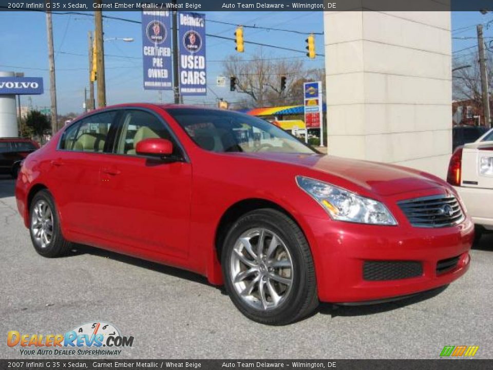 2007 Infiniti G 35 x Sedan Garnet Ember Metallic / Wheat Beige Photo #2